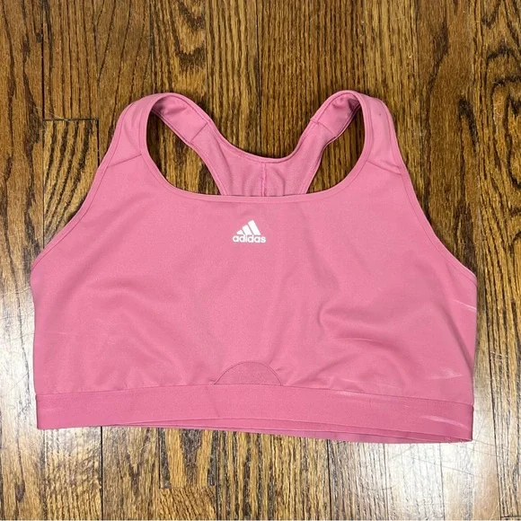 Adidas Powerreact Training Medium Support Sports Bra in Mauve Pink Color Sz 3X - Picture 3 of 6